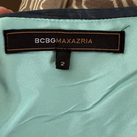 BCBG Maxazaria 2000s Y2K Ombre Tie Dye Silk Chiffon Maxi Halter Dress Size 2 - Picture 7 of 8